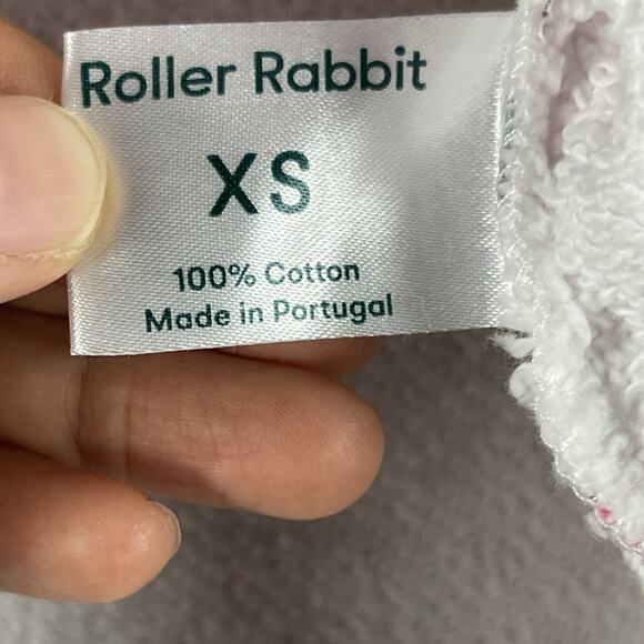 Roller Rabbit Sweatshirt Womens XS Pink Heart Print Organic Crewneck Casual FLAW - Picture 4 of 12